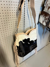 Load image into Gallery viewer, Cowhide purse beige leather fringe
