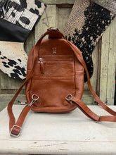 Load image into Gallery viewer, Brown leather/cowhide small backpack