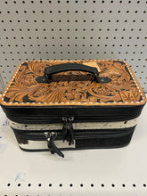 Load image into Gallery viewer, Black Triple decker jewelry case w/ 2 removable squash blossom trays