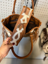 Load image into Gallery viewer, Cowhide purse brown fringe