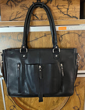 Load image into Gallery viewer, Black/white cowhide laptop case/tote