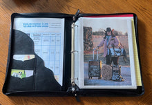 Load image into Gallery viewer, Black leather/cowhide portfolio 3 ring binder