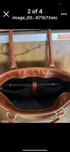 Load image into Gallery viewer, Cognac w/brown/white hide laptop case/totes/trolley sleeve