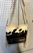Load image into Gallery viewer, Cowhide purse beige leather fringe