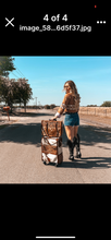 Load image into Gallery viewer, Cognac w/brown/white hide laptop case/totes/trolley sleeve
