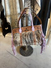 Load image into Gallery viewer, Lavender & Brindle Fringed weekender Junebug