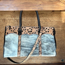 Load image into Gallery viewer, Brindle cowhide Junebug tote - wholesale