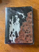 Load image into Gallery viewer, Black leather cowhide Portfolio