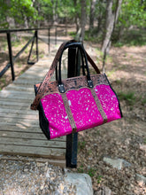 Load image into Gallery viewer, Pink/silver acid wash Junebug tote/weekender bag - wholesale