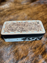 Load image into Gallery viewer, Black tooled leather/cowhide mini plus - wholesale