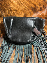 Load image into Gallery viewer, Black Cowgirl Bum bag w/fringe
