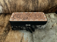 Load image into Gallery viewer, Black tooled leather/cowhide mini plus - wholesale