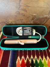 Load image into Gallery viewer, Turquoise with black/rainbow acid wash hide flat iron/curling iron case