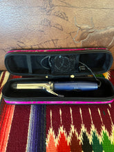 Load image into Gallery viewer, Pink/silver acid wash hide flat iron/curling iron case