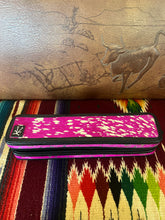 Load image into Gallery viewer, Pink/silver acid wash hide flat iron/curling iron case