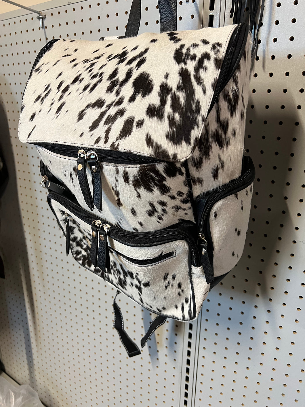 Black cowhide large backpack