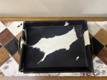 Load image into Gallery viewer, Cowhide tray, large black
