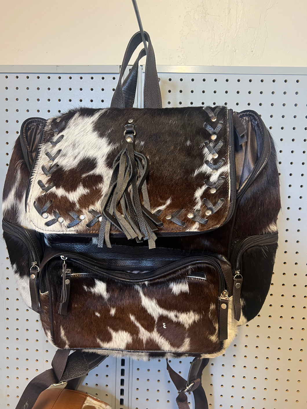 Large cowhide backpack (also perfect for diaper bag) .
