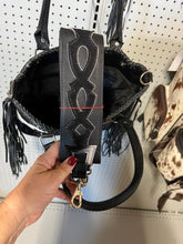 Load image into Gallery viewer, Cowhide purse black fringe
