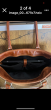 Load image into Gallery viewer, Cognac w/brown/white hide laptop case/totes/trolley sleeve
