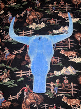Load image into Gallery viewer, Blue flocked PVC longhorn
