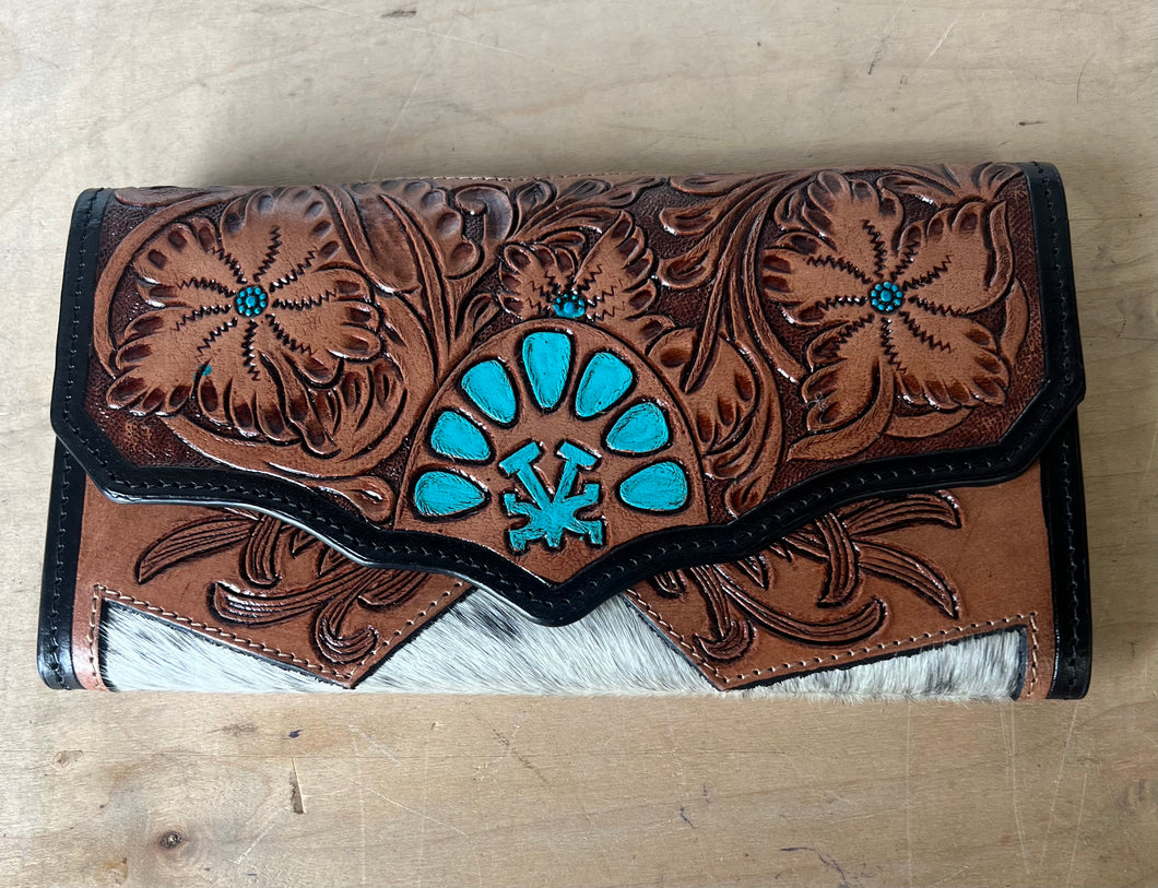 Ladies tooled leather wallet