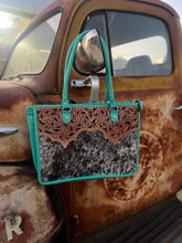Load image into Gallery viewer, Turquoise Laptop case/tote
