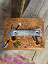 Load image into Gallery viewer, “Sterling” painted leather travel jewelry case
