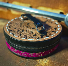 Load image into Gallery viewer, Pink acid wash Round makeup case
