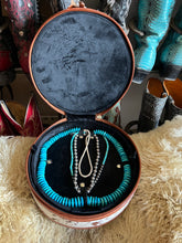Load image into Gallery viewer, Turquoise Round Double Decker jewelry case
