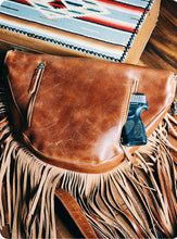 Load image into Gallery viewer, Turquoise Cowgirl bumbag with fringe
