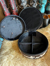Load image into Gallery viewer, Pink/silver acid wash round Double Decker jewelry case
