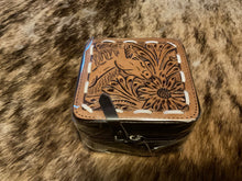 Load image into Gallery viewer, mini jewelry case, tooled leather, horse
